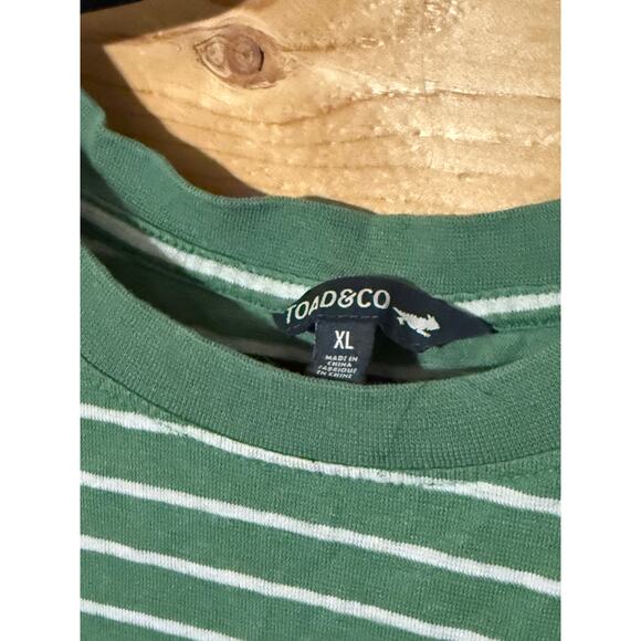 Toad & Co Striped Green T Shirt Women’s Size XL - Picture 3 of 3